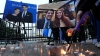 Mourners light candles during a vigil outside of the White House on May 22, 2025, in Washington, DC. for the victims of the Capital Jewish Museum shooting on Wednesday evening.